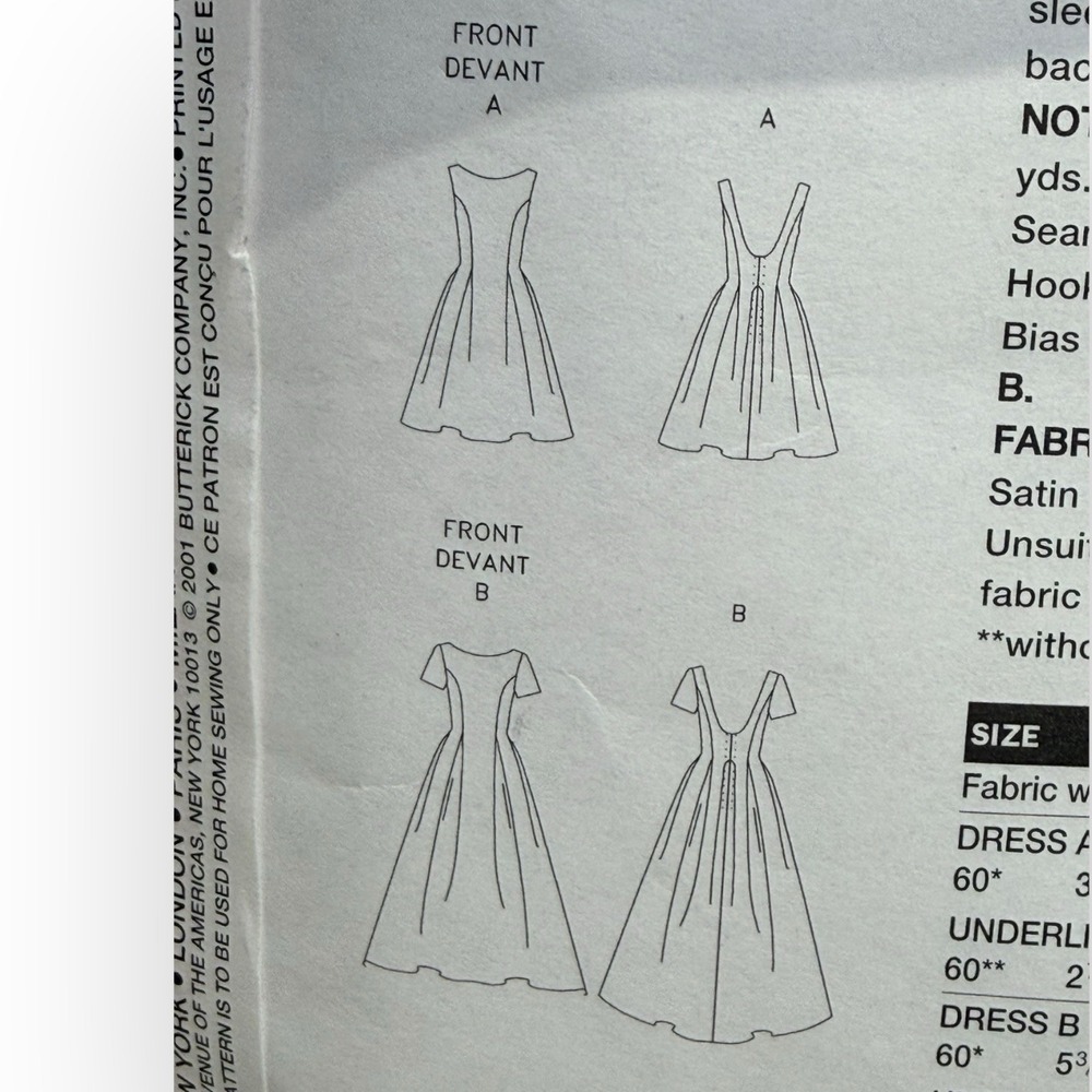 Oscar de La Renta Pattern #2512 Uncut FF Vogue Formal Dress Size 18-20-22 Plus - Picture 5 of 5